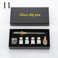 3/7/15 Pcs Glass Pen Set 7ml Colors Ink Floral Crystal Glass Dip Pen