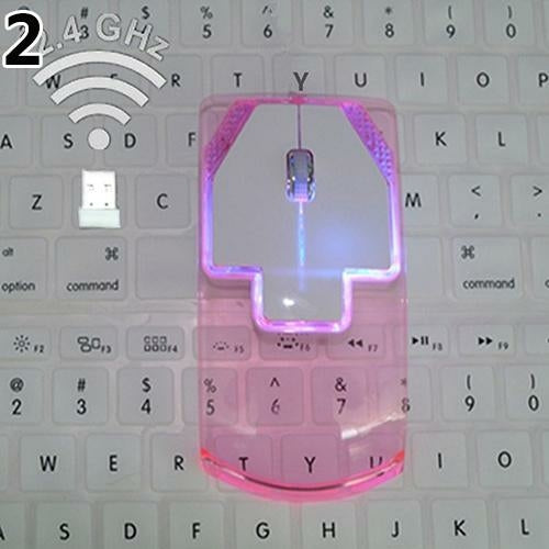 Creative Ultra-thin Transparent 2.4GHz Wireless Optical Luminous Mouse
