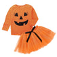 Halloween Set Two-piece Summer Girl Set Orange Round Neck Halloween