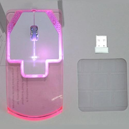Creative Ultra-thin Transparent 2.4GHz Wireless Optical Luminous Mouse