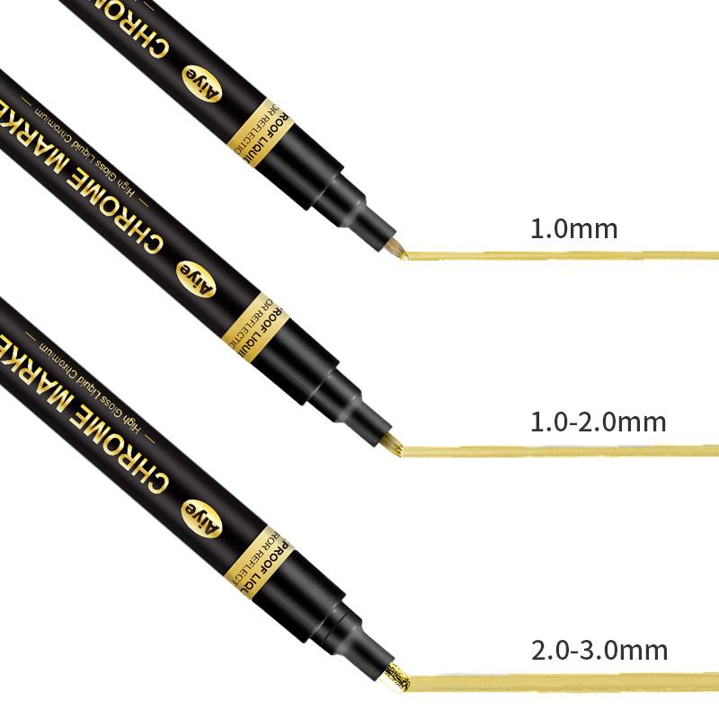 3color Mirror Marker Diy Reflective Paint Pen Gold Silver Copper