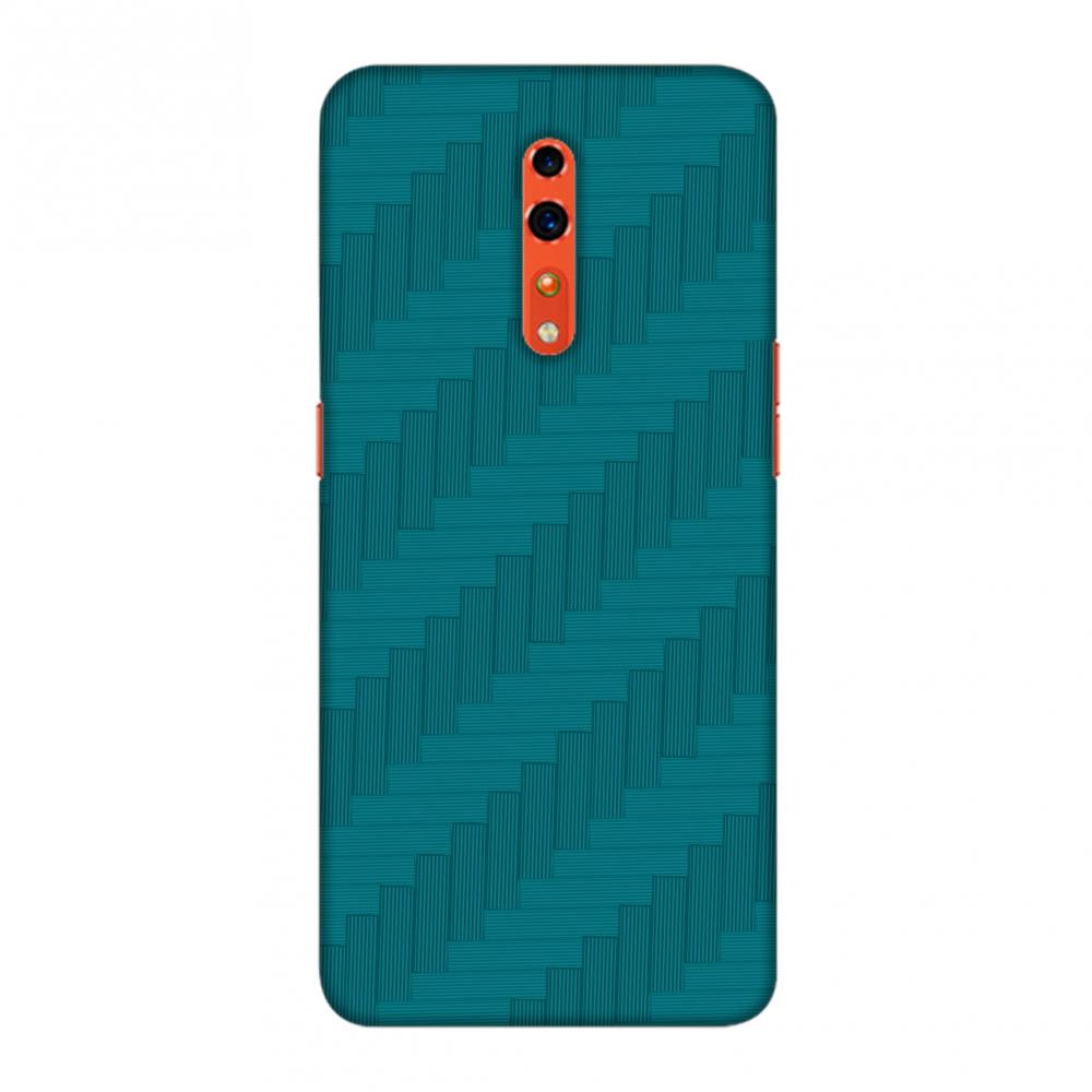 Carbon Fibre Redux Aqua Blue 8 Slim Hard Shell Case For Oppo Reno Z
