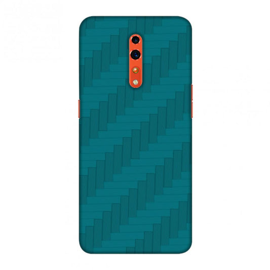 Carbon Fibre Redux Aqua Blue 8 Slim Hard Shell Case For Oppo Reno Z