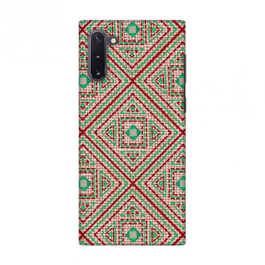 Geometric Kantha And Gujarati Mirrorwork - Beige And Red Slim Hard