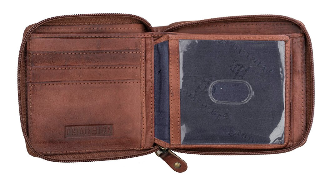 Ridgeback Mens Leather Zip Around Wallet - 6427