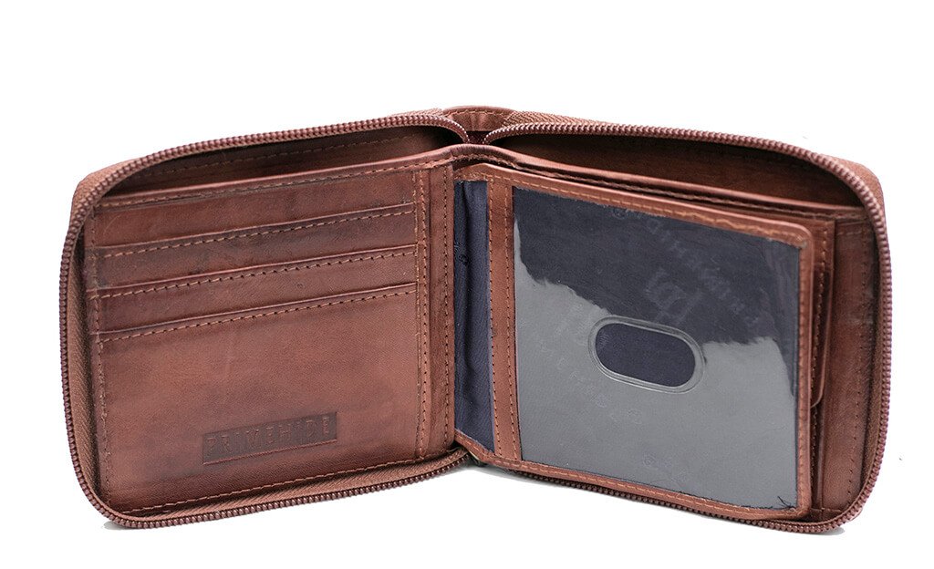 Ridgeback Mens Leather Zip Around Wallet - 6427