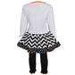 AnnLoren Girls' Halloween Orange Pumpkin and Black Cat Dress &