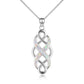 Sterling Silver Irish Celtic Knot Opal Pendant Necklace Infinity Love