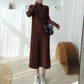 Autumn Turtleneck Warm Korean Vintage Loose Knee Pregnant Woman