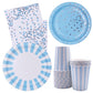 Baby Shower Party Blue Pink Tableware Birthday Party Plate Cup Napkin