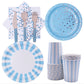 Baby Shower Party Blue Pink Tableware Birthday Party Plate Cup Napkin