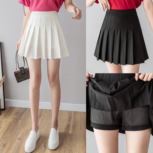 Black White Tennis Skirt With Shorts Minifalda Tenis Skort Tennis
