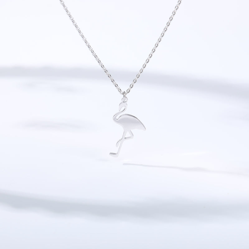 Cute Flamingo Choker Necklaces For Women Stainless