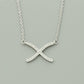 Elegant Women Choker Necklace Clear CZ Cross X