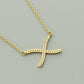 Elegant Women Choker Necklace Clear CZ Cross X