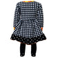 AnnLoren Girls Autumn Black and White Gingham Dress & Leggings Outfit