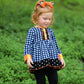 AnnLoren Girls Autumn Black and White Gingham Dress & Leggings Outfit