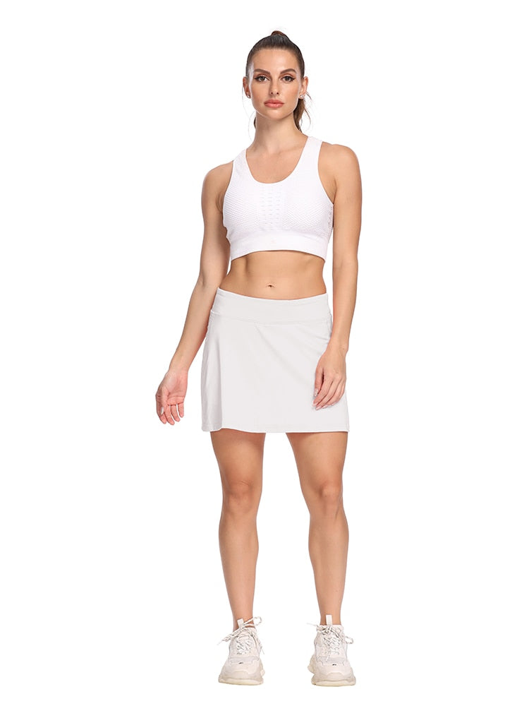 Girls Woman Golf Skirts With Pockets Tennis Skirts With Shorts Skort