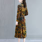 Gold Velvet Fashion Big High Collar Bottoming Dress 2022 Autumn And