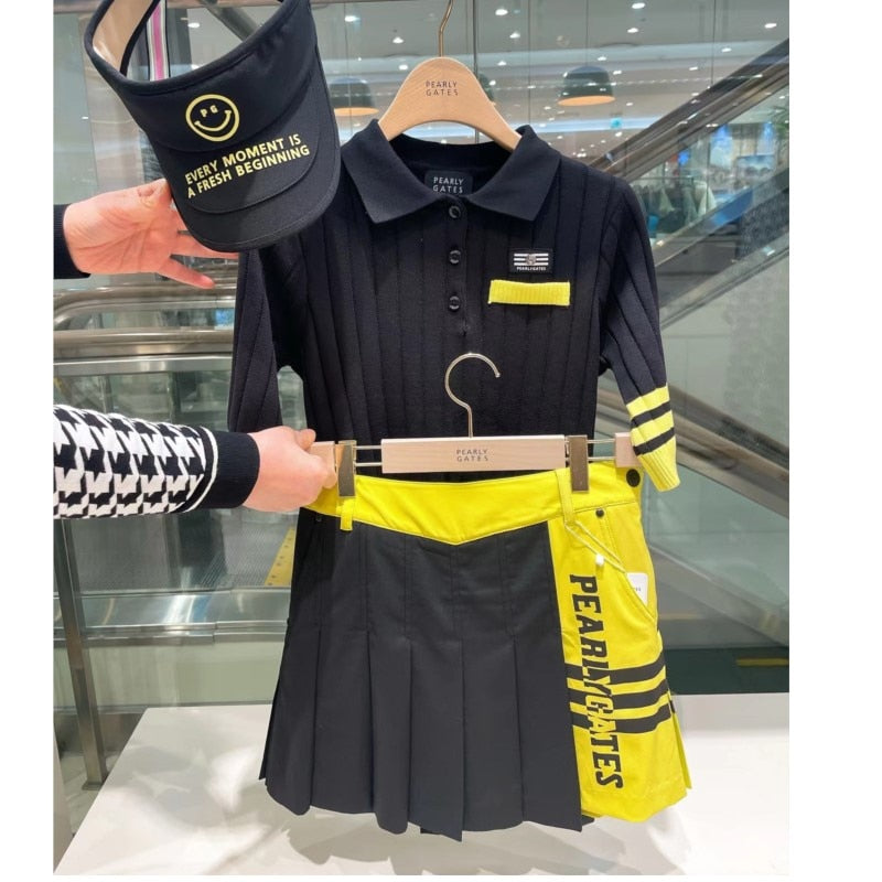 Golf Clothing Girls Early Autumn Mid-sleeve Stand-up Collar Sports