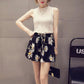 High Waist oversized floral Skirt shorts women korean Fashion Summer