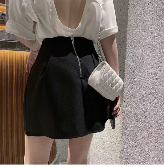 Kusahiki Korea 2022 Summer New High Waist Woman Shorts Fashion Solid