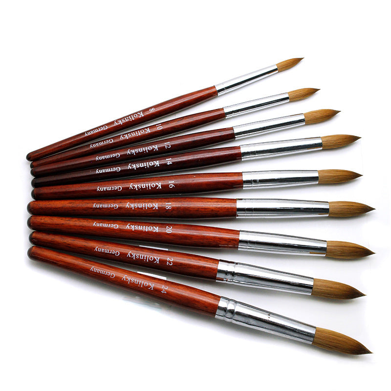 Kolinsky Acrylic Nail Brush Good Quality Nail Art Mink Brush Wood