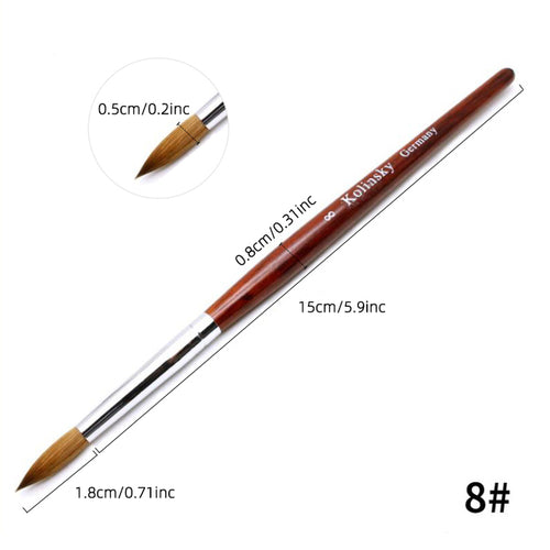 Kolinsky Acrylic Nail Brush Good Quality Nail Art Mink Brush Wood
