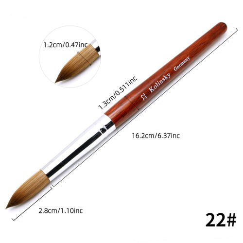 Kolinsky Acrylic Nail Brush Good Quality Nail Art Mink Brush Wood