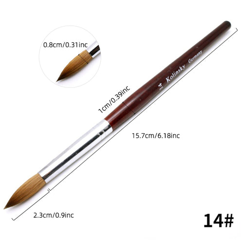 Kolinsky Acrylic Nail Brush Good Quality Nail Art Mink Brush Wood
