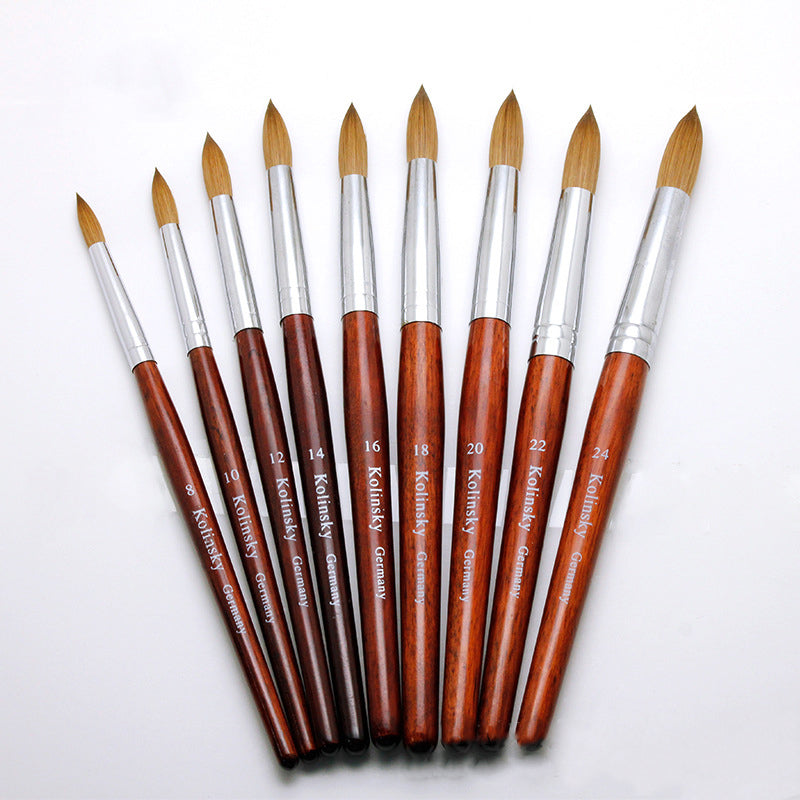 Kolinsky Acrylic Nail Brush Good Quality Nail Art Mink Brush Wood