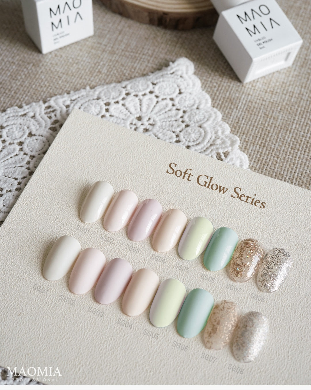 Maomia Soft Glow Gel Polish 8 Colors Soak Off Uv/led 9ml Professional