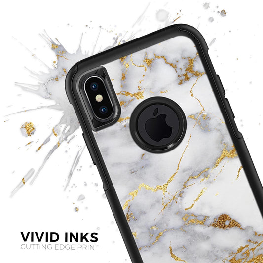 Marble & Digital Gold Foil V2 - Skin Kit for the iPhone OtterBox Cases