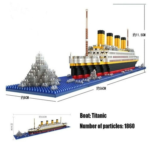 Mini Building Blocks 1860pcs Bricks Model Titanic Cruise Ship Model