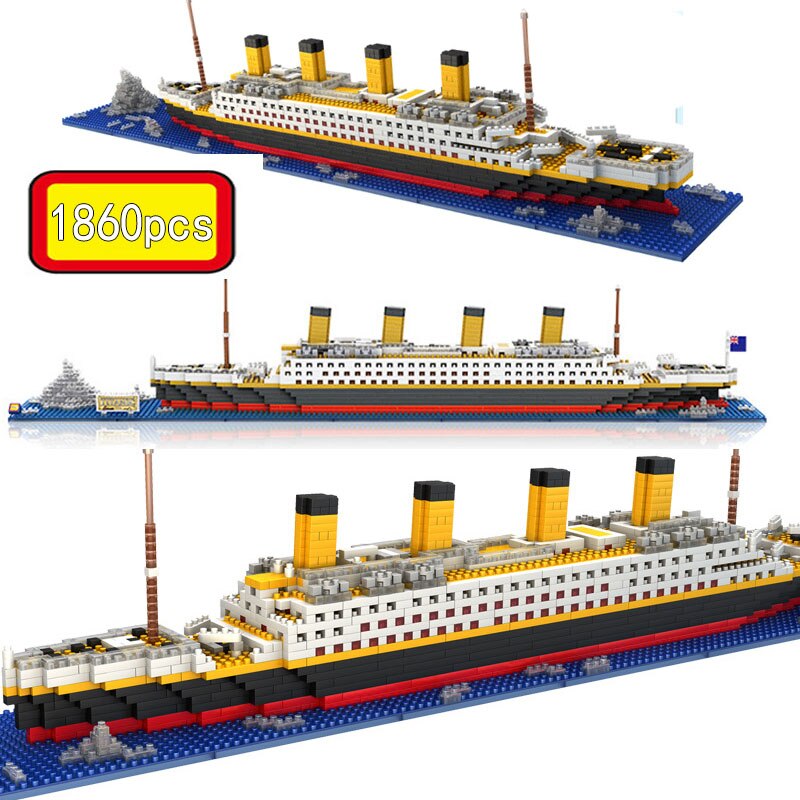Mini Building Blocks 1860pcs Bricks Model Titanic Cruise Ship Model