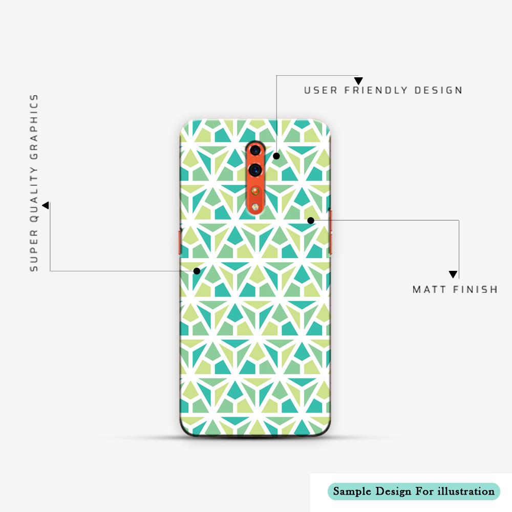 Carbon Fibre Redux Aqua Blue 8 Slim Hard Shell Case For Oppo Reno Z