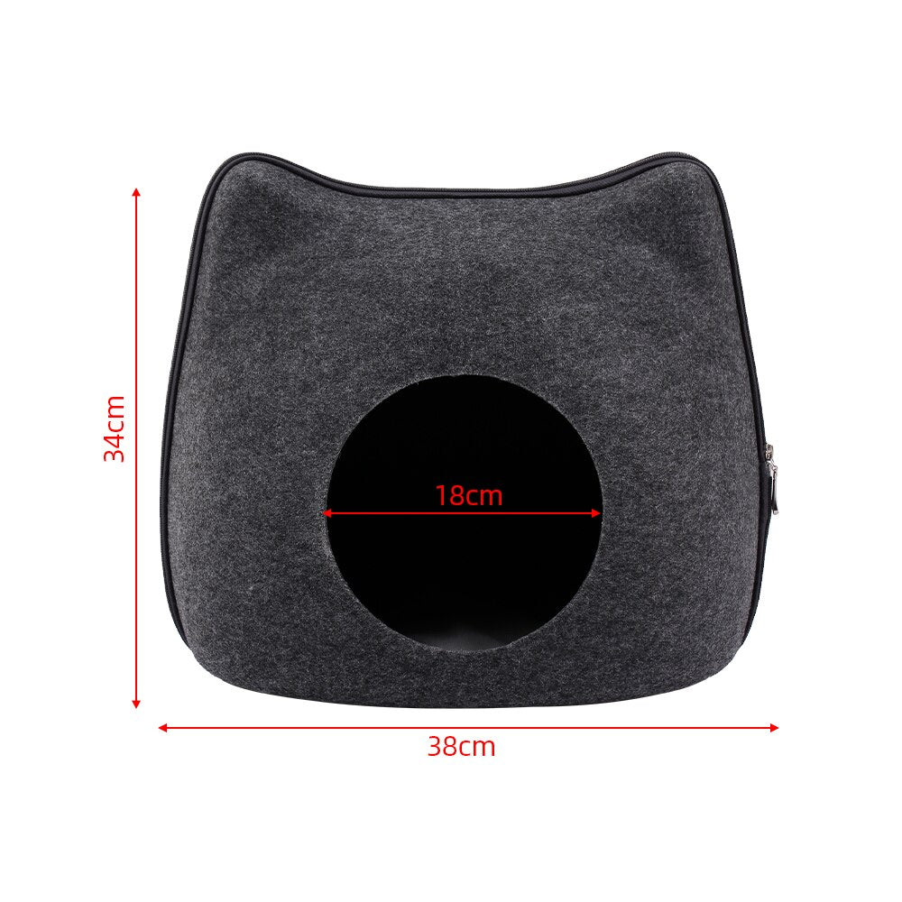 Portable Gray Puppy Cat Pet Cave Cat Bed for Cat