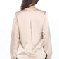 Silky Satin Long Sleeve Surplice Top