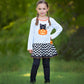 AnnLoren Girls' Halloween Orange Pumpkin and Black Cat Dress &