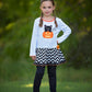AnnLoren Girls' Halloween Orange Pumpkin and Black Cat Dress &