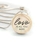 "Love Is All You Need" Silver-Plated Pendant Necklace (20mm)
