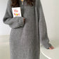 Stylish Women Zipper Turtleneck Loose Sweater Dress For Women Full