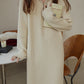 Stylish Women Zipper Turtleneck Loose Sweater Dress For Women Full