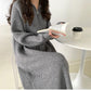 Stylish Women Zipper Turtleneck Loose Sweater Dress For Women Full