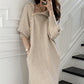 Summer Women Long Loose Knitted Sweater Dress Korean Lady Long Sleeve