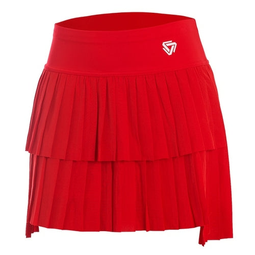 Women High Waist Double Layer Pleated Skirt Sports Golf Tennis Skirts