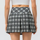 Women's Plaid Sports Short Pleated Skirt Outdoor Running Dance Yoga