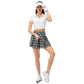 Women's Plaid Sports Short Pleated Skirt Outdoor Running Dance Yoga