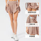 Women's Plaid Sports Short Pleated Skirt Outdoor Running Dance Yoga