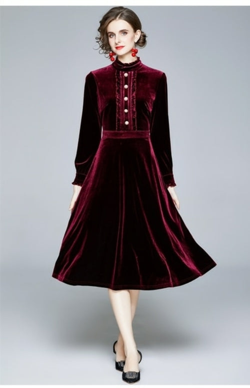 ZUOMAN Women Autumn & Winter Elegant Velvet Dress Festa High Quality